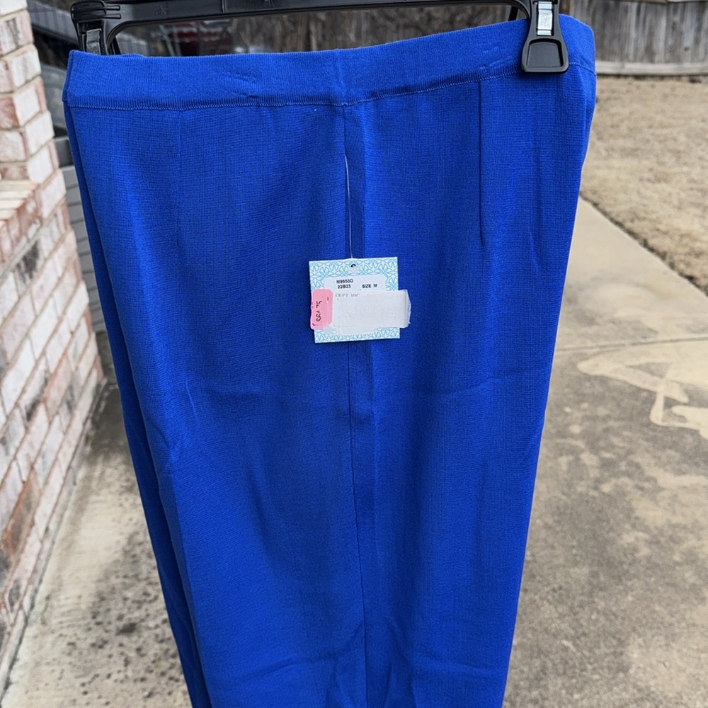NWT Ming Wang Royal Blue Travel Career Casual Ankle Flat Front Pants XL New - Picture 12 of 13